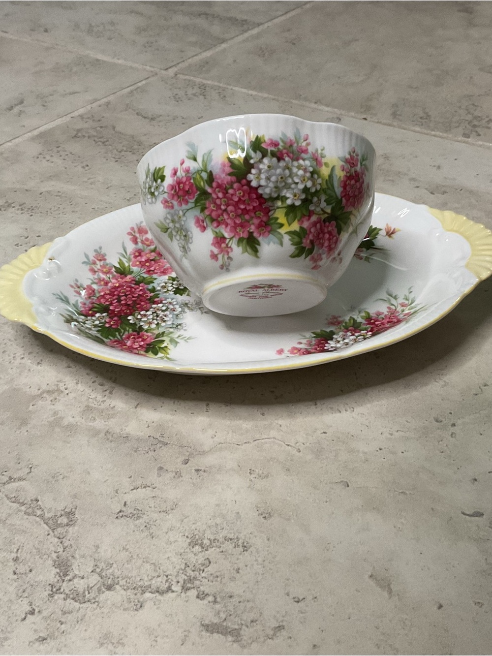 Set of Vintage Royal Albert Bone China Blossom Times Series bowl and platter